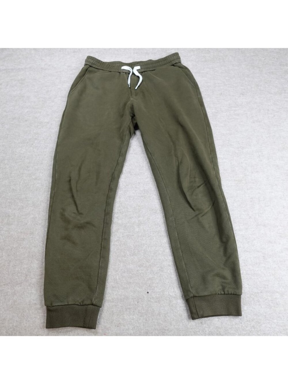 Spier & Mackay Mens Pants Medium Green Solid Joggers 100% Cotton Drawstring